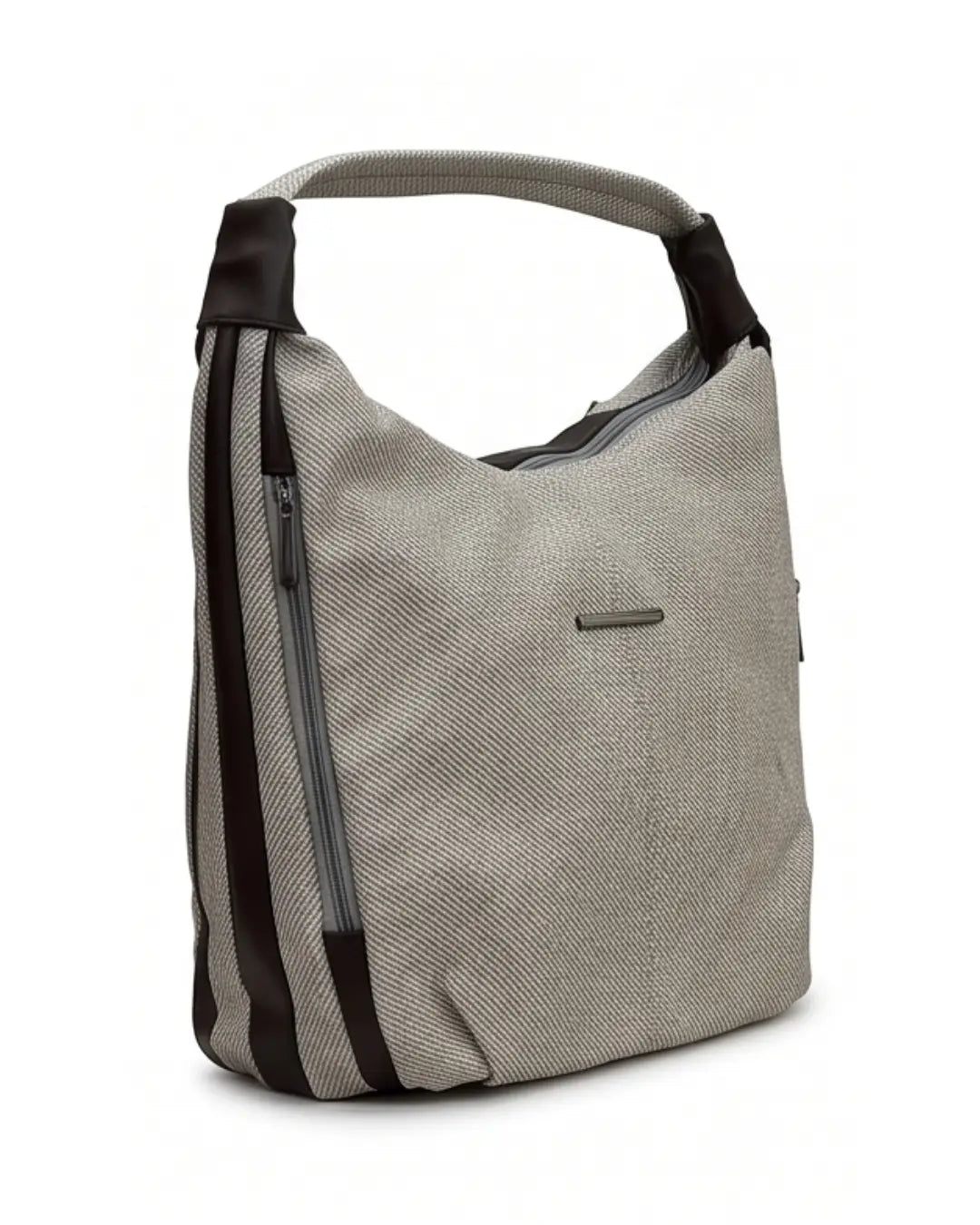 Stylish Woven Hobo Bag - Grey
