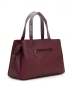 Minimalist Structured Burgundy Satchel Bag