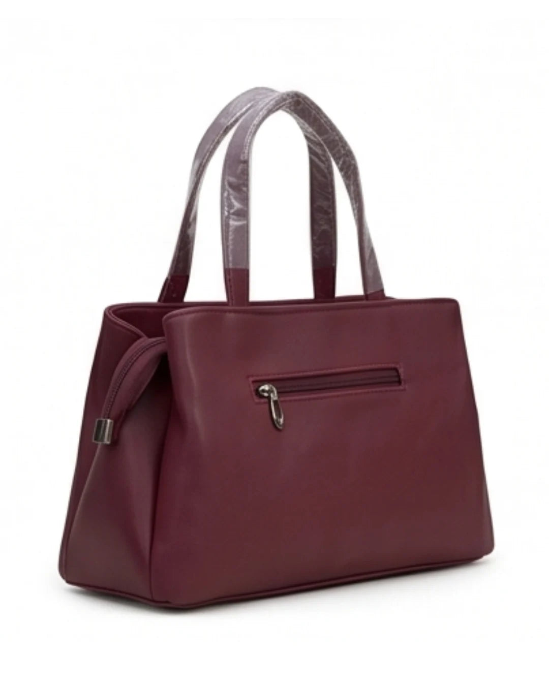 Minimalist Structured Burgundy Satchel Bag
