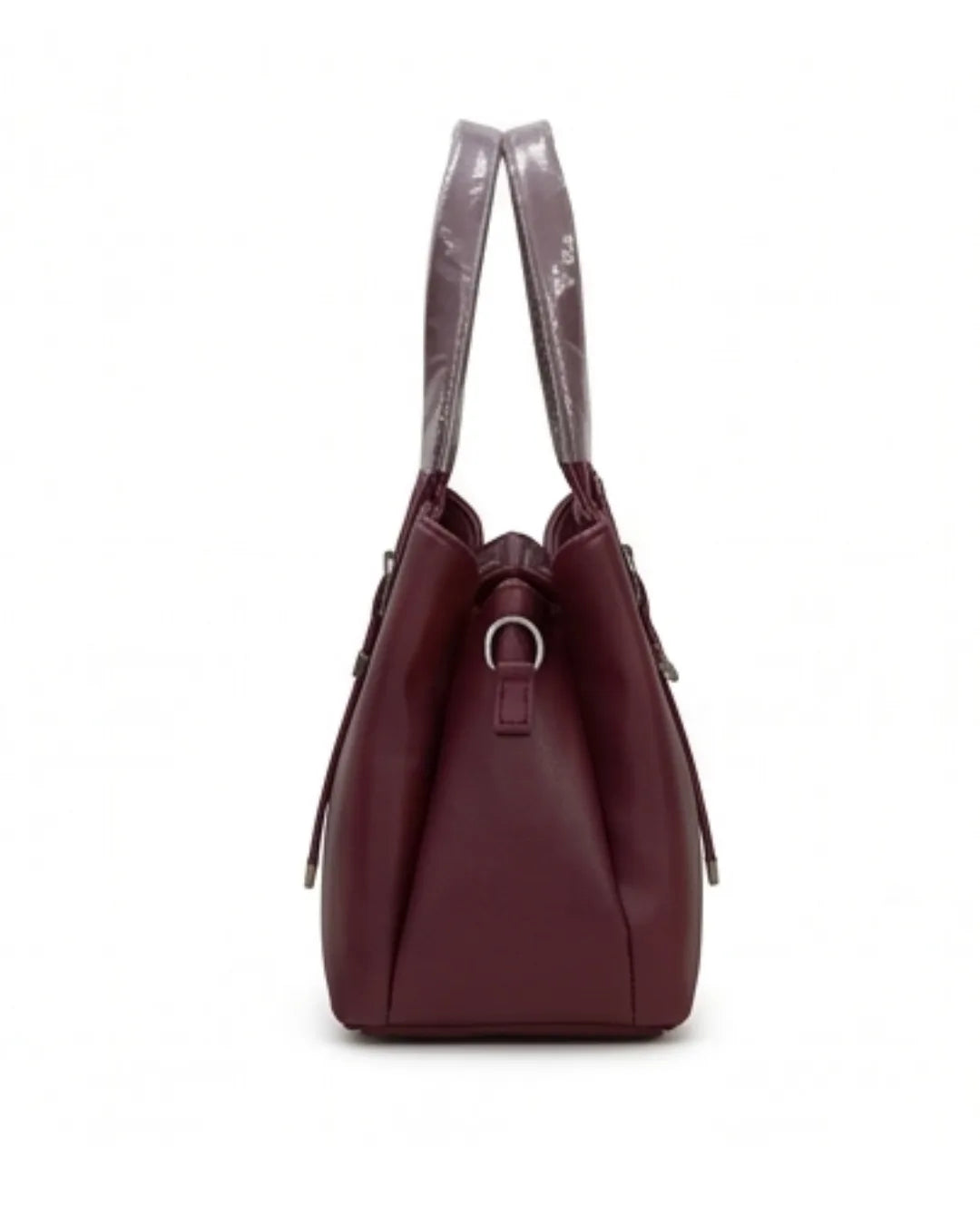 Minimalist Structured Burgundy Satchel Bag