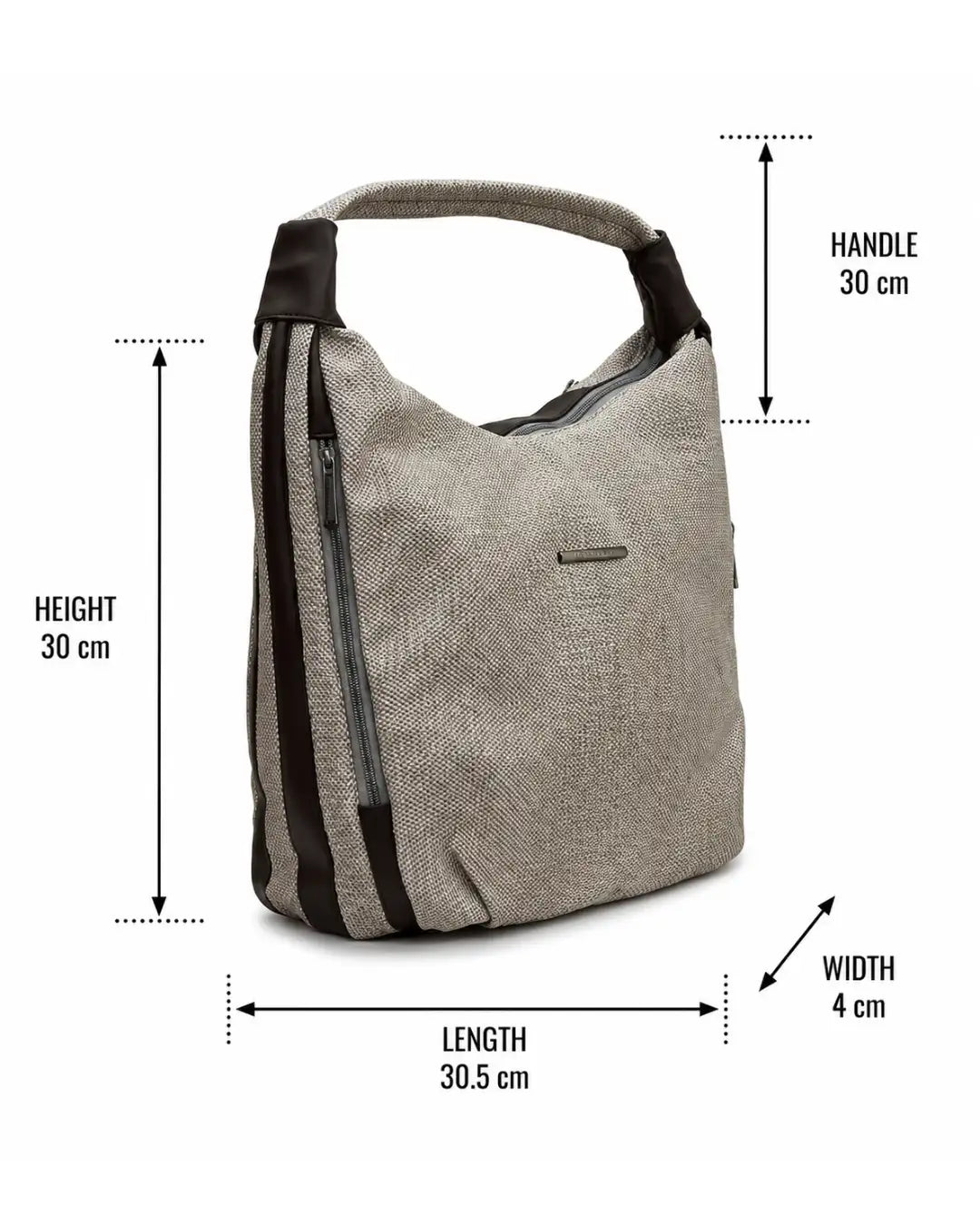 Stylish Woven Hobo Bag - Grey
