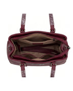 Minimalist Structured Burgundy Satchel Bag