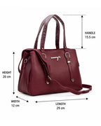Minimalist Structured Burgundy Satchel Bag