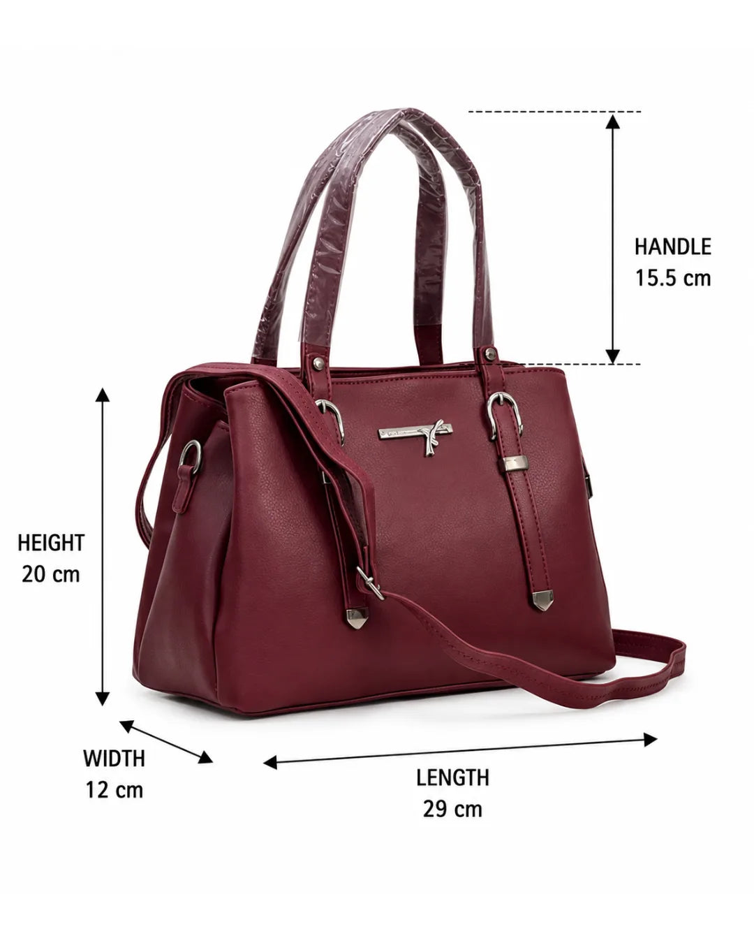 Minimalist Structured Burgundy Satchel Bag