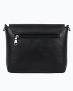 Side Bag For Girls - Black Classic Square Buckle - Lora Halle