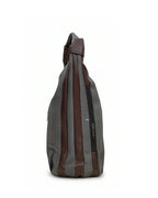 Stylish Woven Hobo Bag - Dark Grey