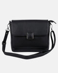 Side Bag For Girls - Black Classic Square Buckle - Lora Halle
