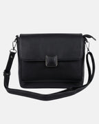 Side Bag For Girls - Black Classic Square Buckle - Lora Halle