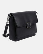 Side Bag For Girls - Black Classic Square Buckle - Lora Halle