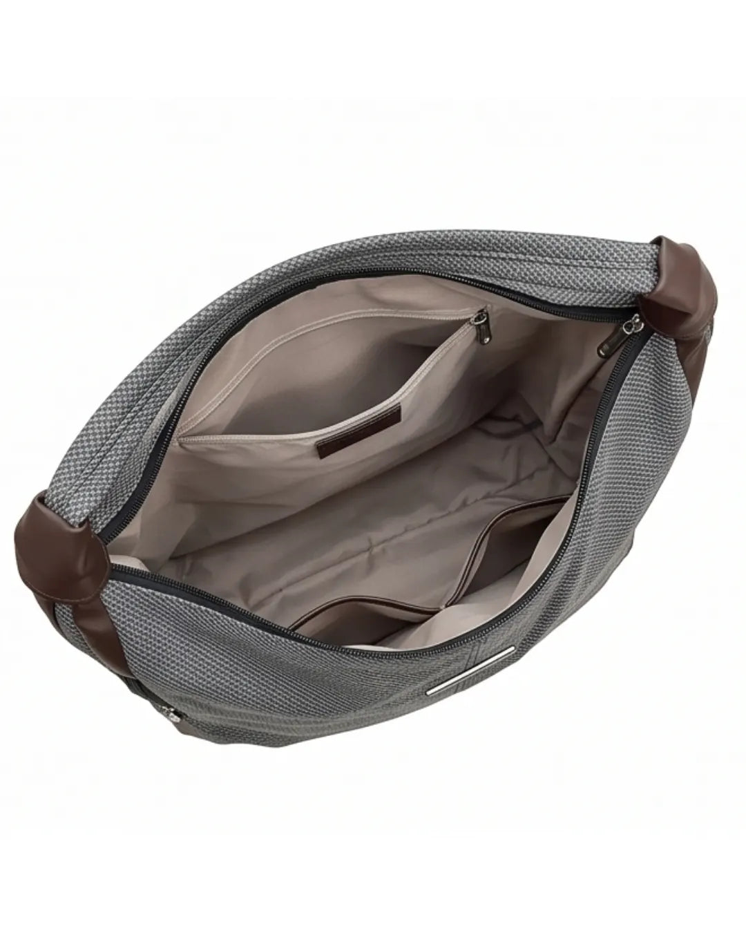 Stylish Woven Hobo Bag - Dark Grey