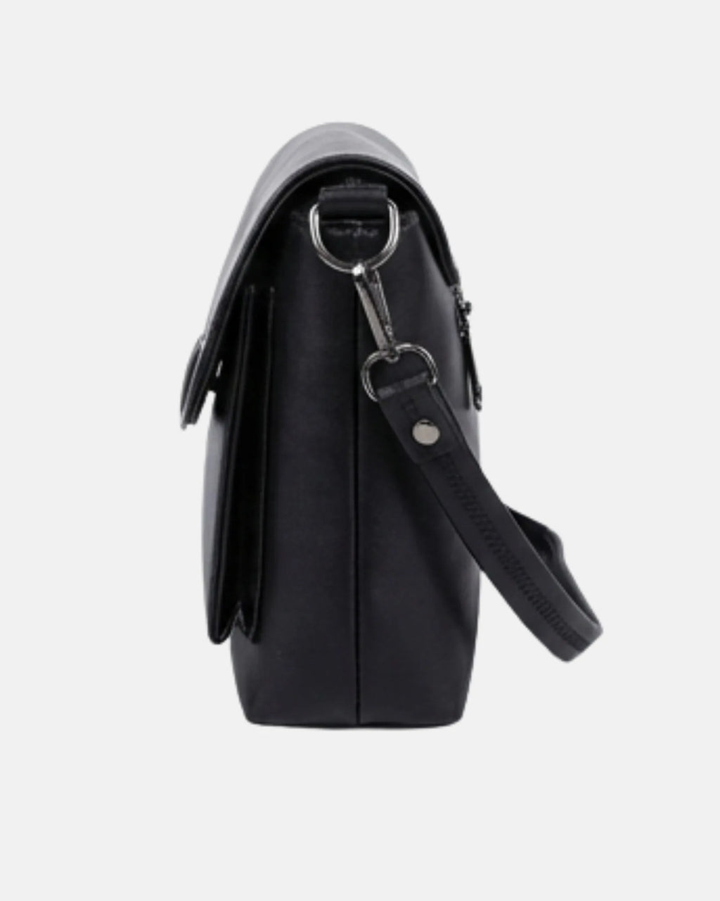 Side Bag For Girls - Black Classic Square Buckle - Lora Halle