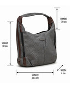 Stylish Woven Hobo Bag - Dark Grey