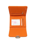 Textured Trifold Mini Wallet – Electric Orange