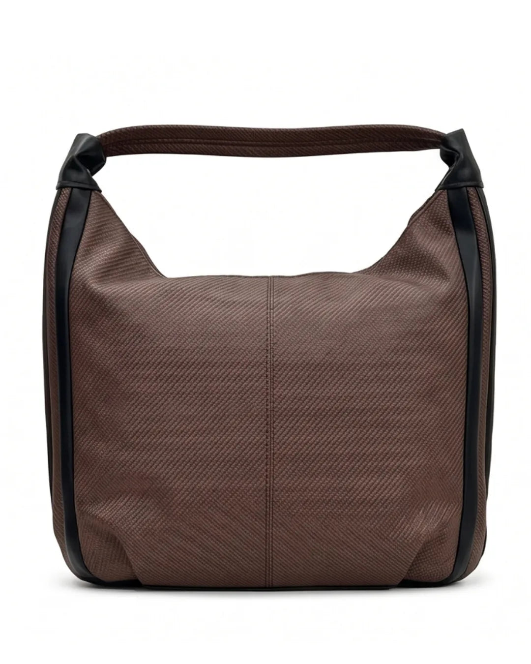 Stylish Woven Hobo Bag - Brown