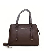 Minimalist Structured Brown Satchel Bag