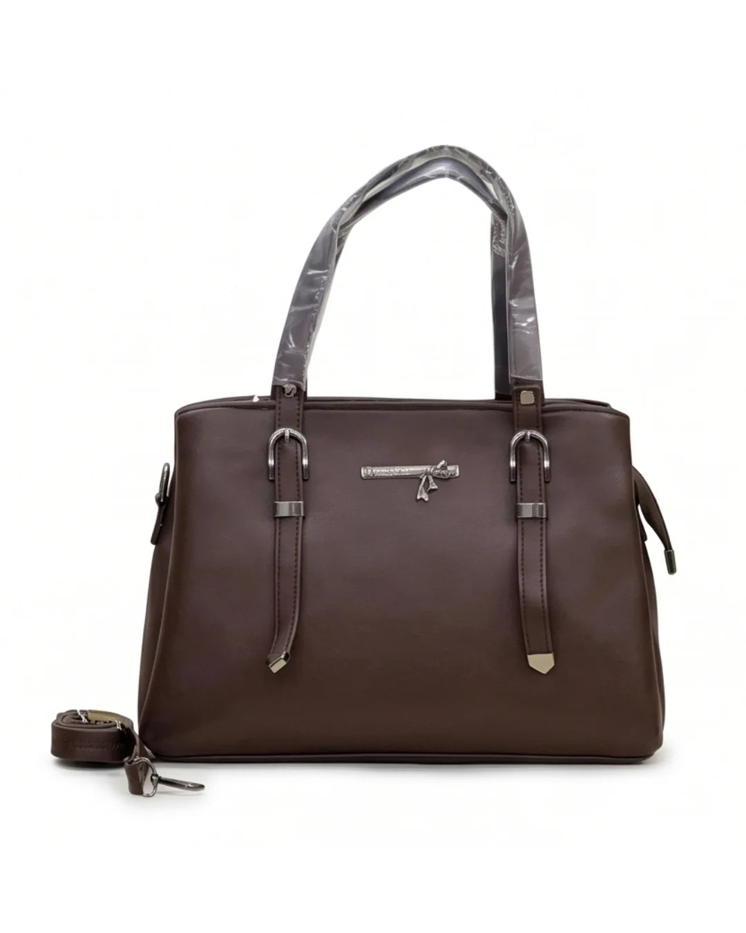 Minimalist Structured Brown Satchel Bag