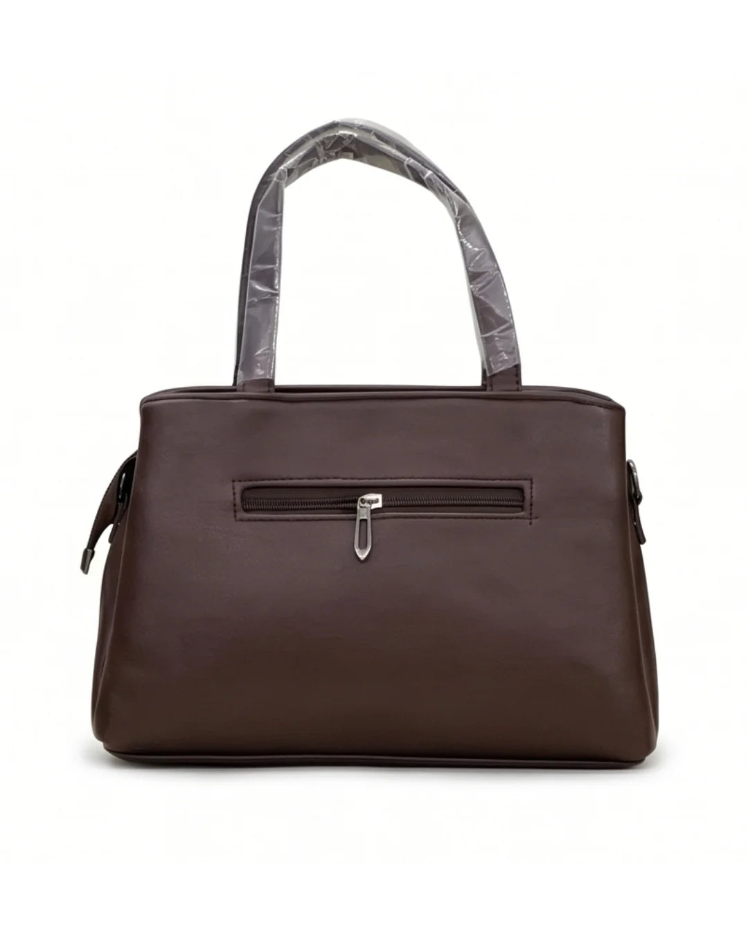 Minimalist Structured Brown Satchel Bag