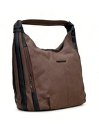 Stylish Woven Hobo Bag - Brown