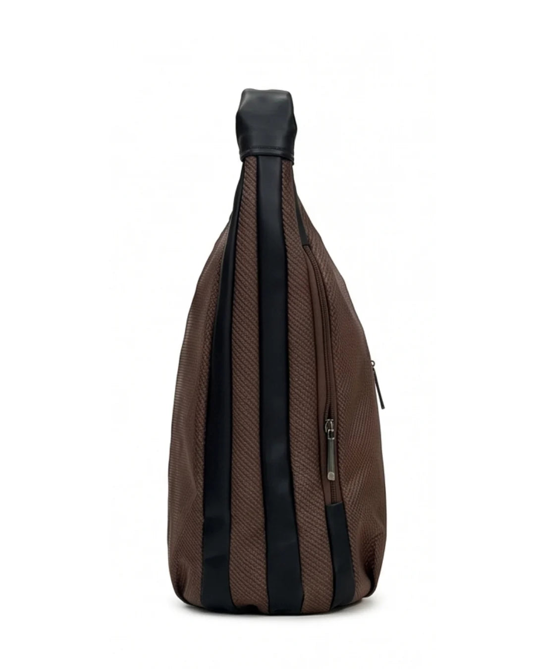 Stylish Woven Hobo Bag - Brown