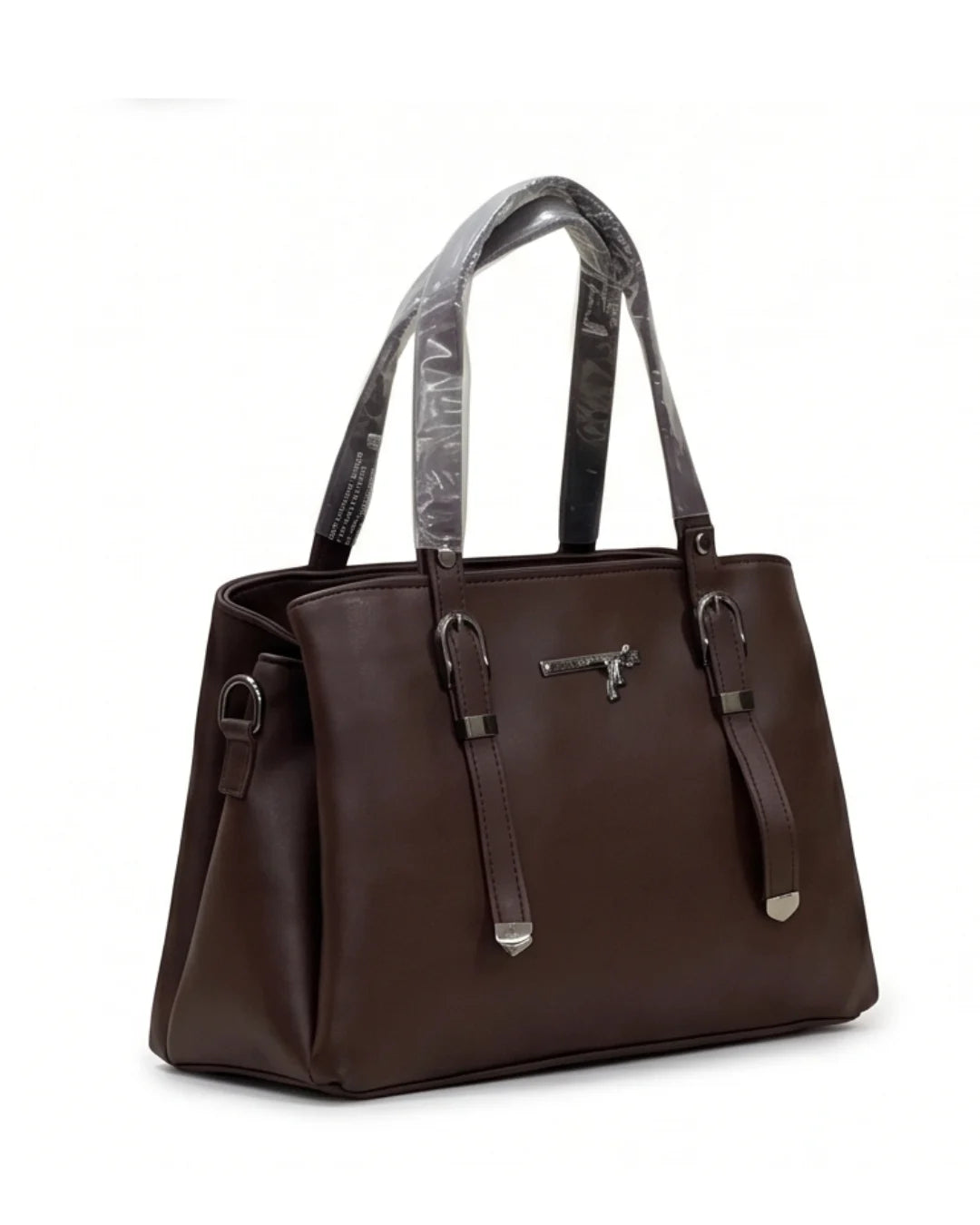 Minimalist Structured Brown Satchel Bag
