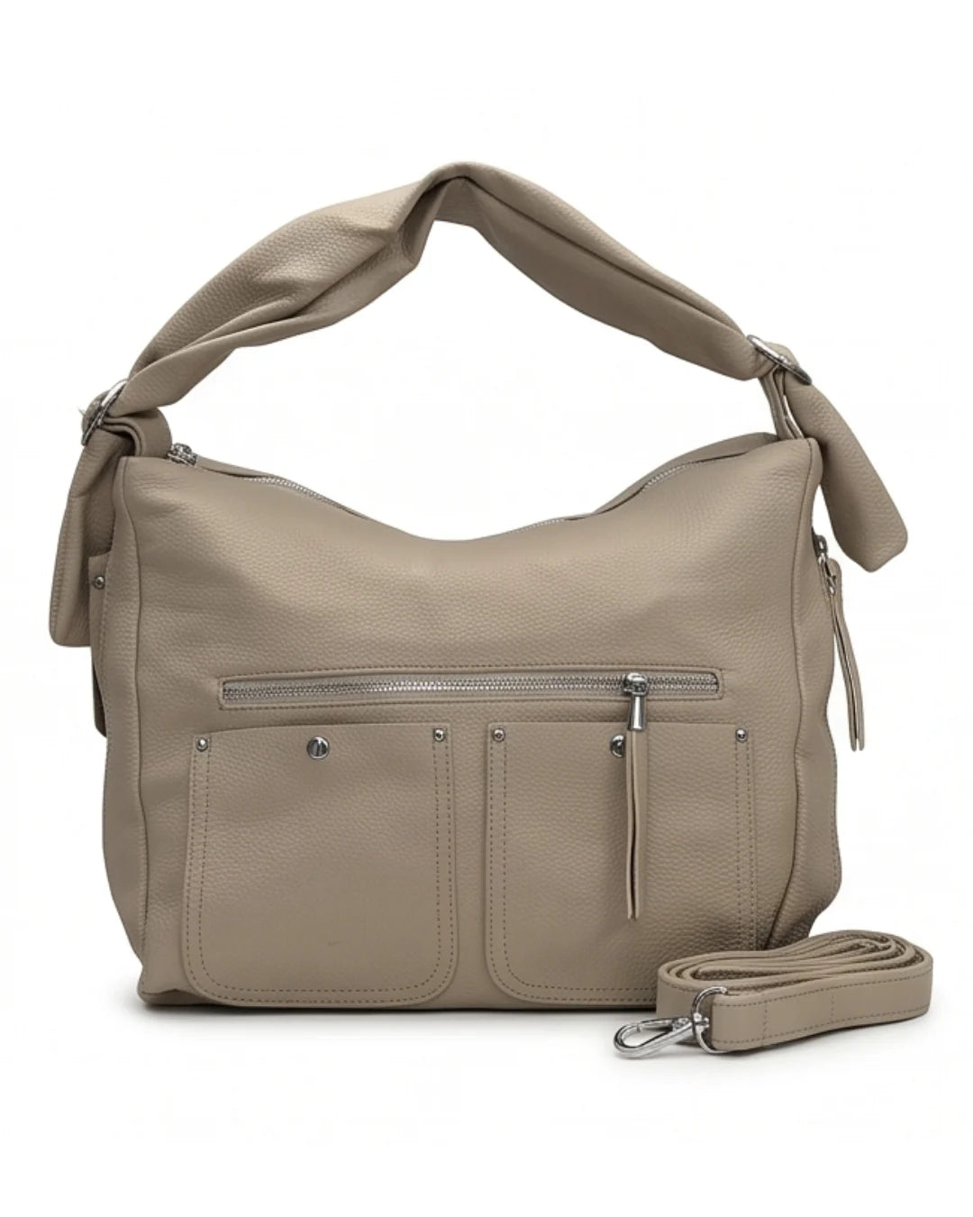 Chic & Trendy Slouchy Hobo - Beige Brown