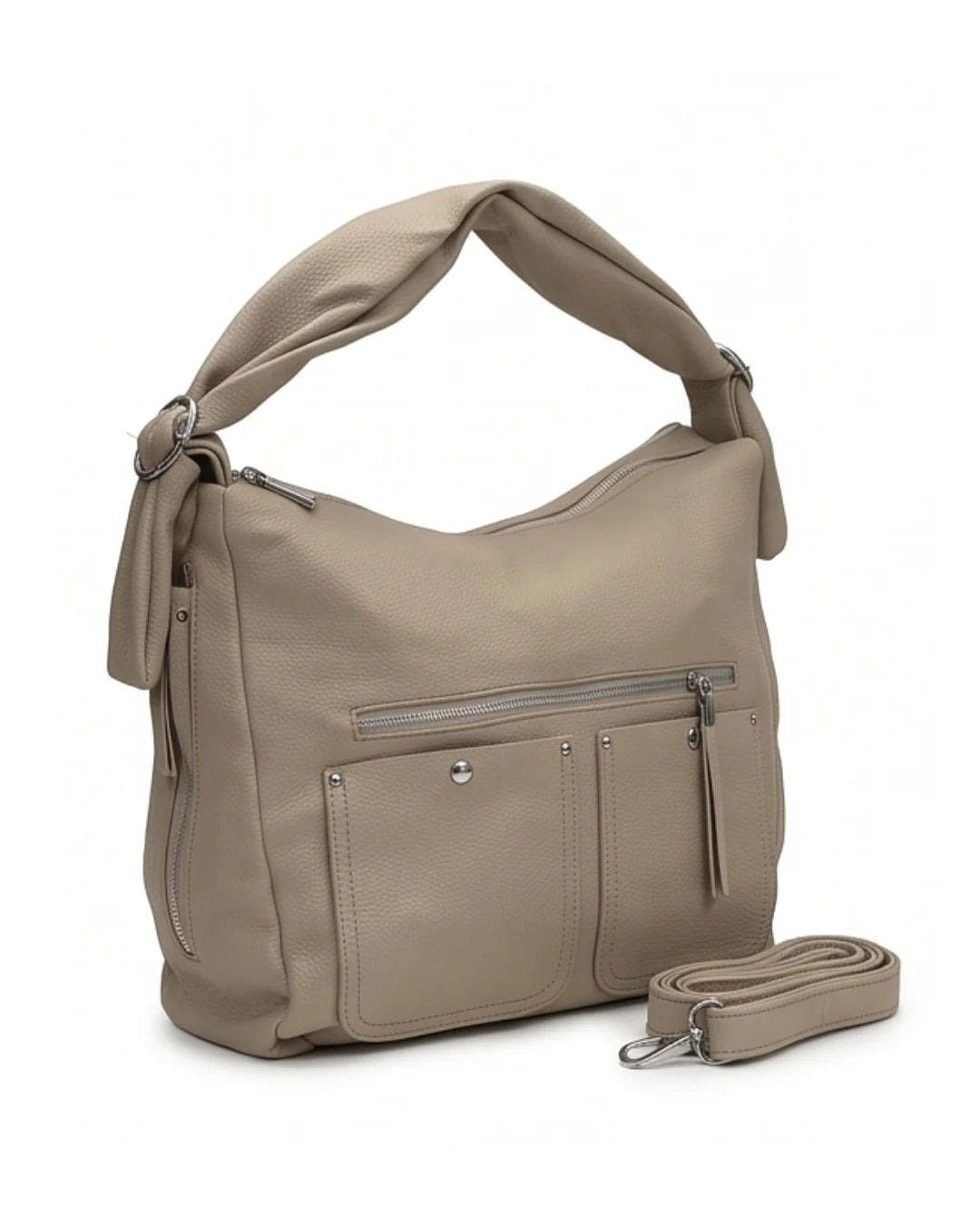 Chic & Trendy Slouchy Hobo - Beige Brown