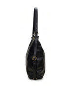 Ethnic Motif Soft Hobo Bag - Black