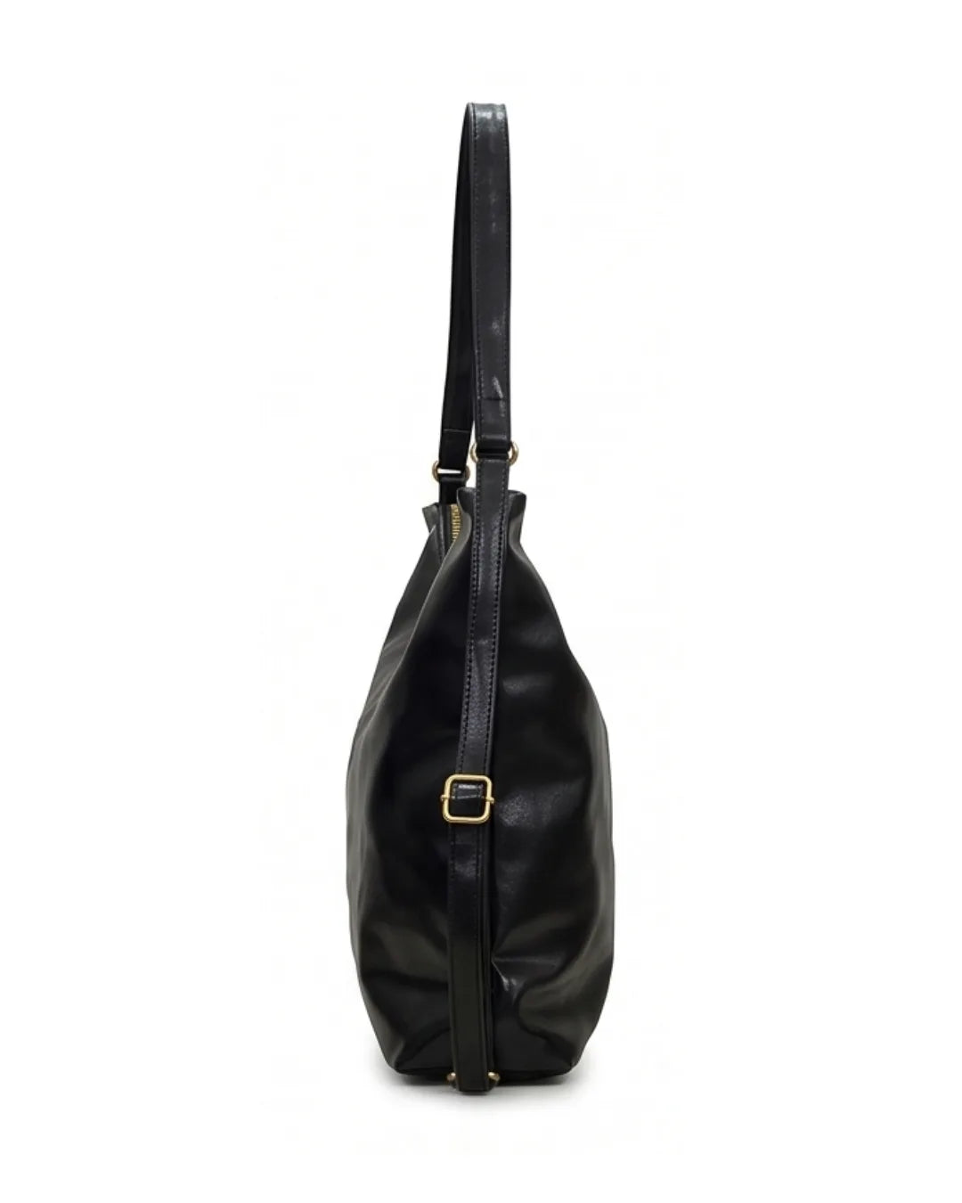Ethnic Motif Soft Hobo Bag - Black