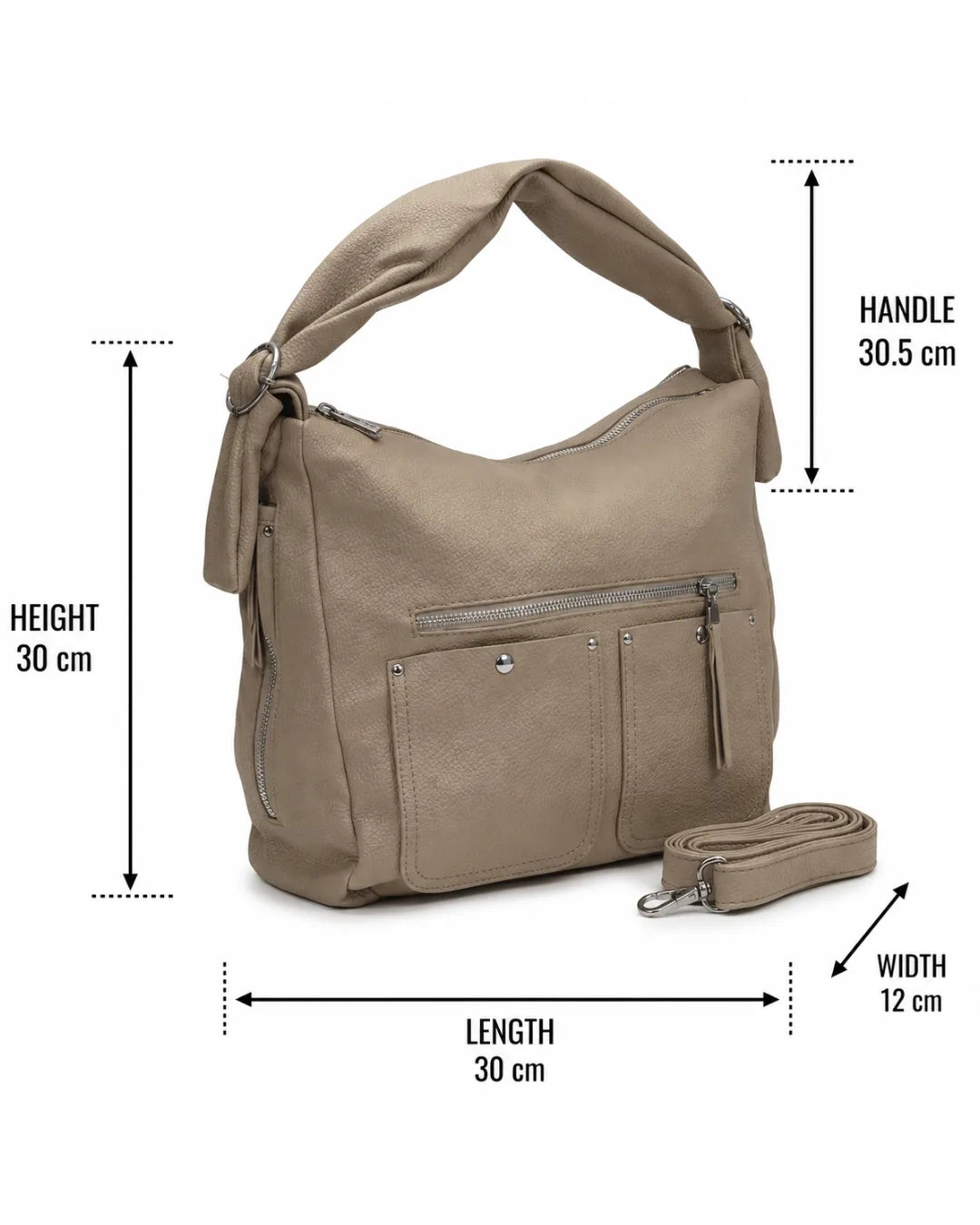Chic & Trendy Slouchy Hobo - Beige Brown