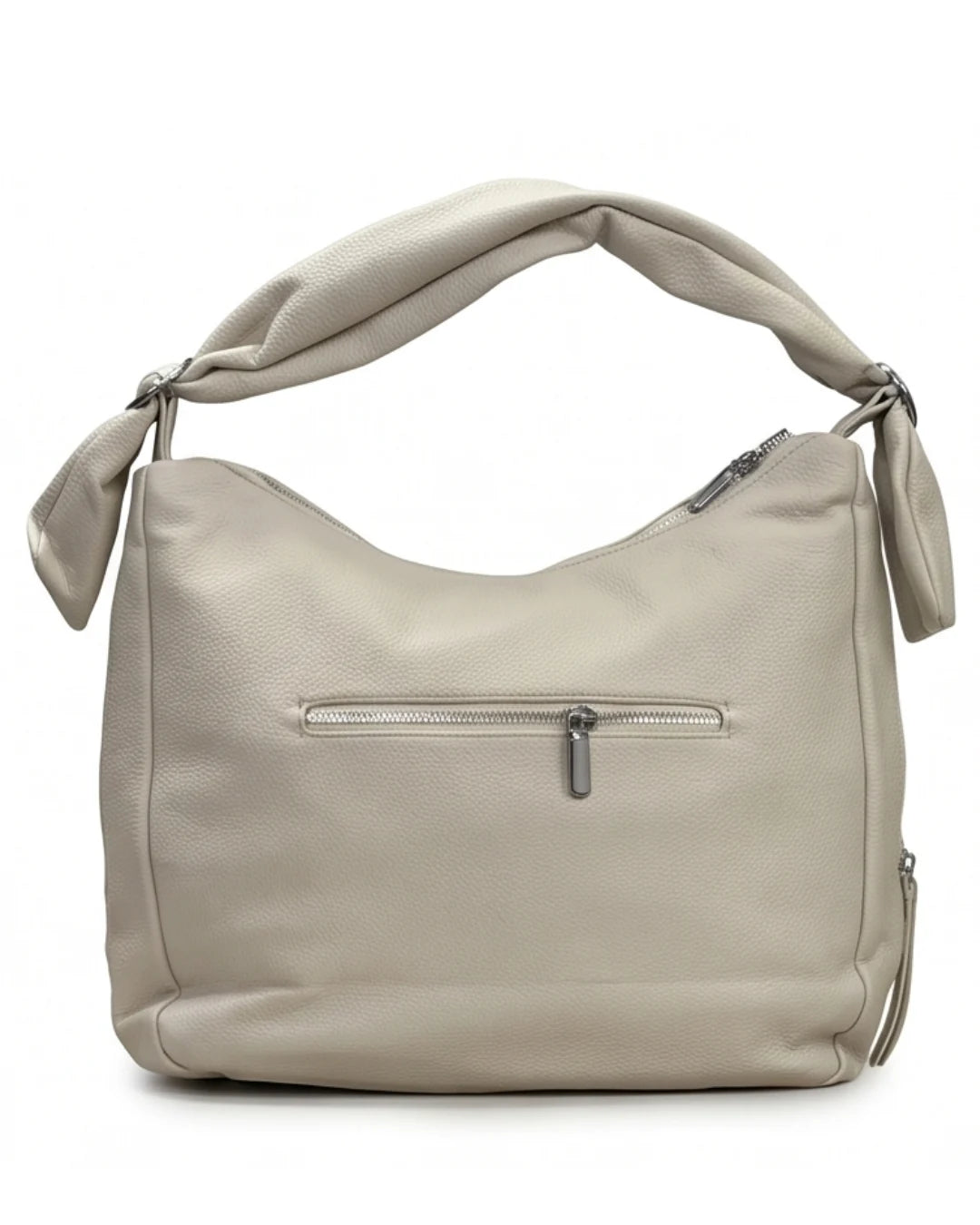 Chic & Trendy Slouchy Hobo - Beige White