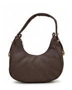 Woven Texture Crescent Bag - Maroon