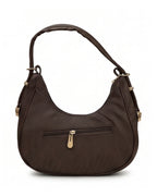 Woven Texture Crescent Bag - Maroon