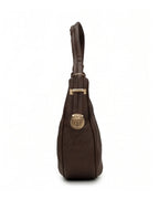 Woven Texture Crescent Bag - Maroon