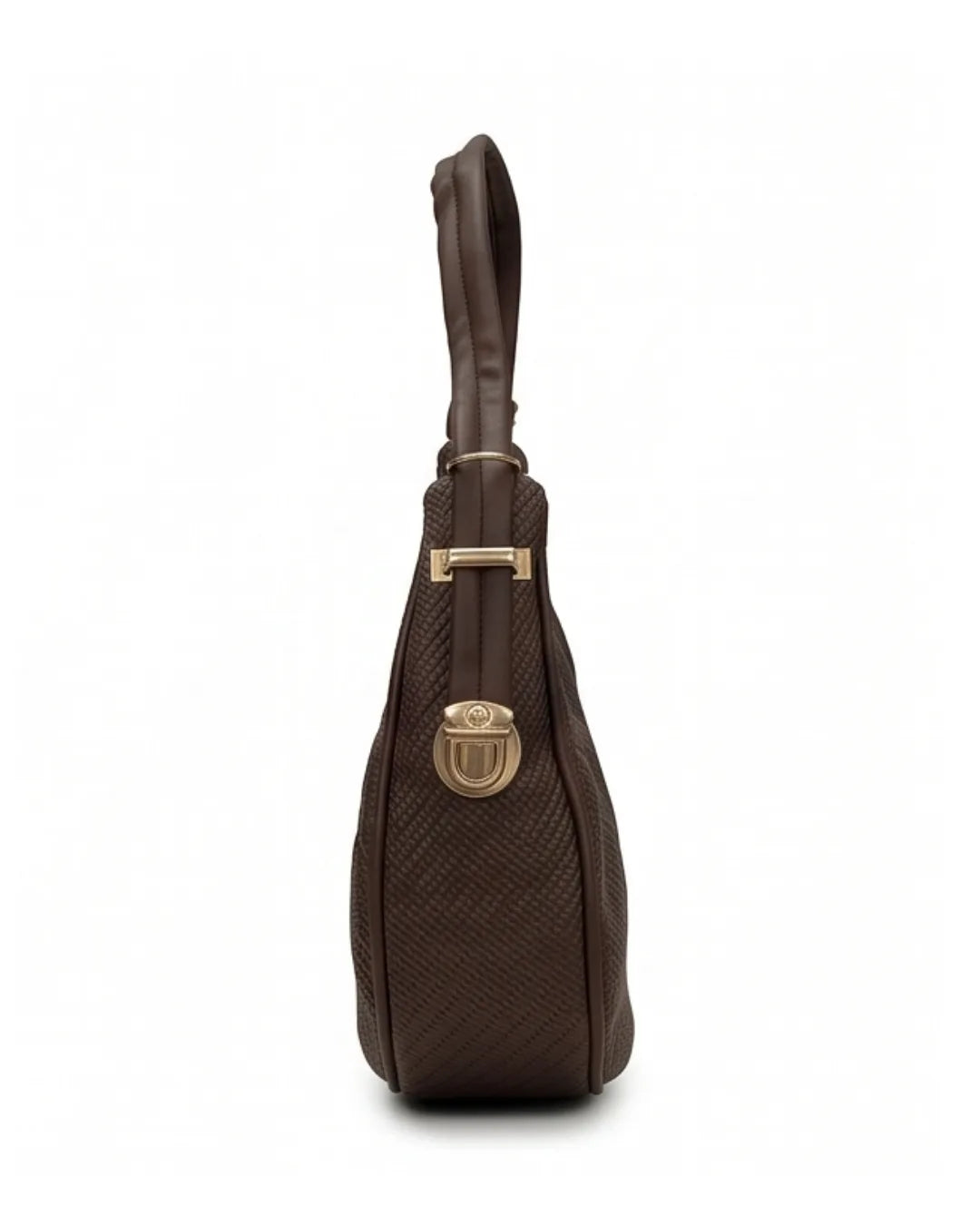 Woven Texture Crescent Bag - Maroon