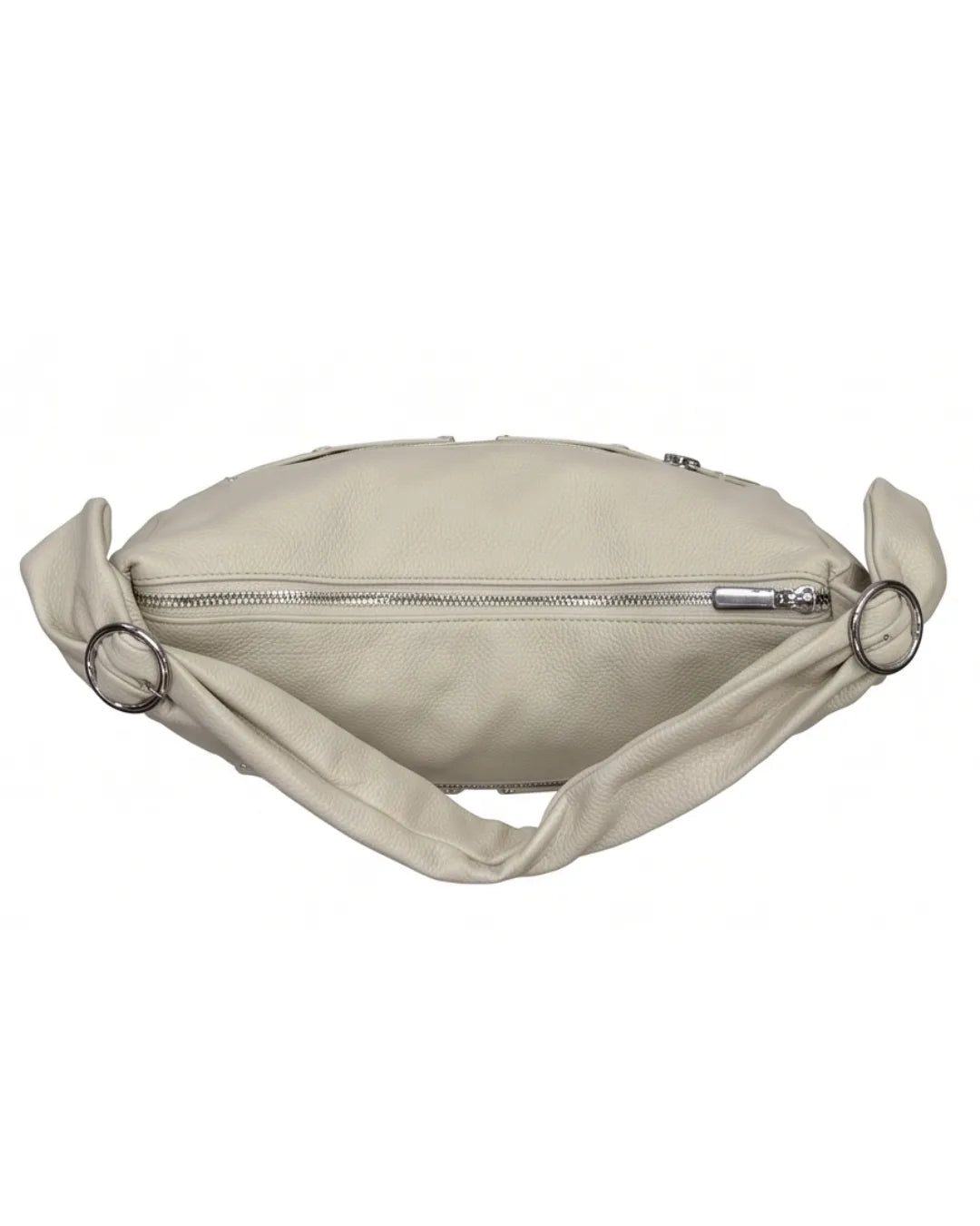 Chic & Trendy Slouchy Hobo - Beige White