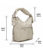 Chic & Trendy Slouchy Hobo - Beige White