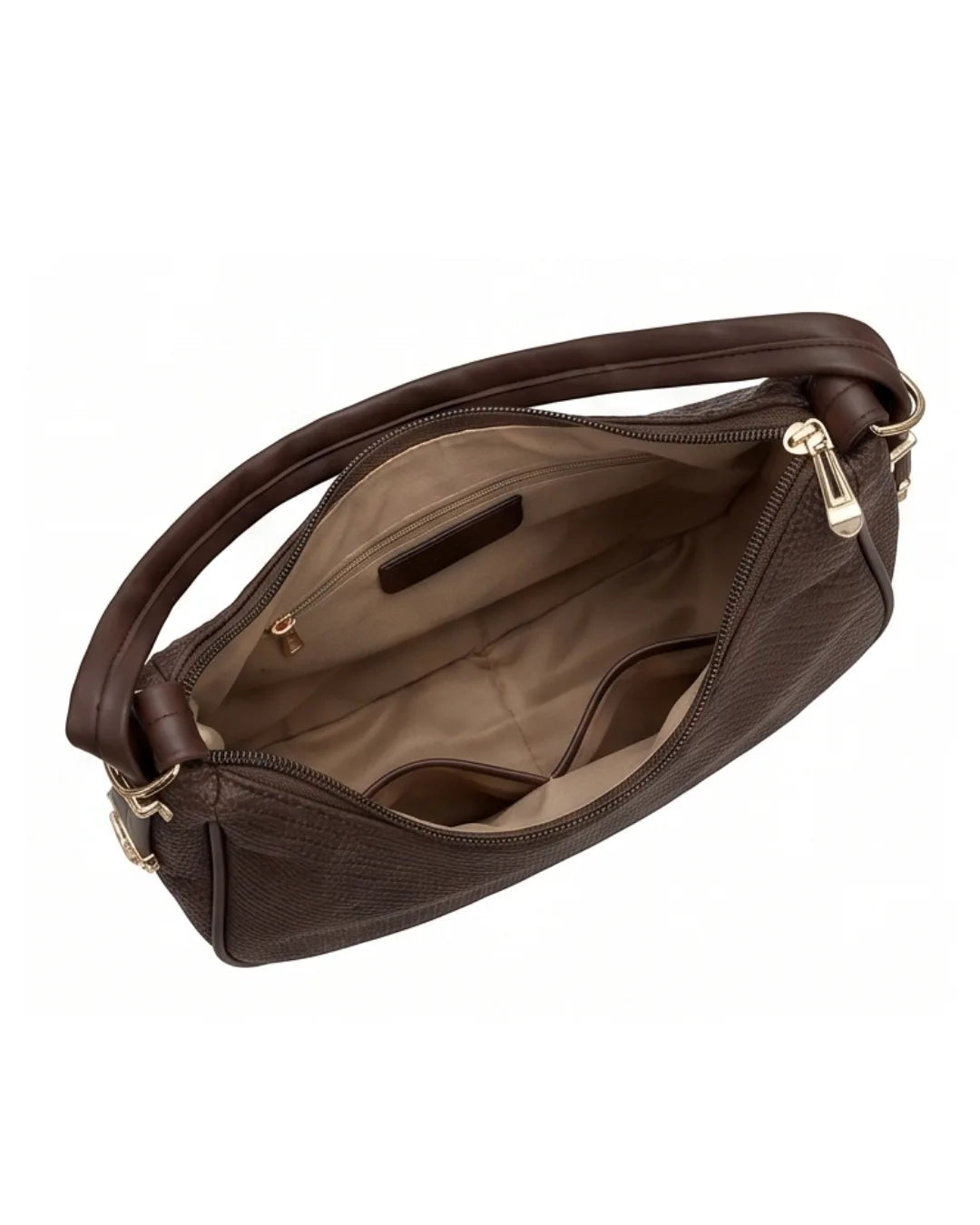 Woven Texture Crescent Bag - Maroon