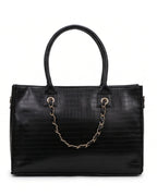 Textured Work Tote Bag - Black