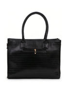 Textured Work Tote Bag - Black