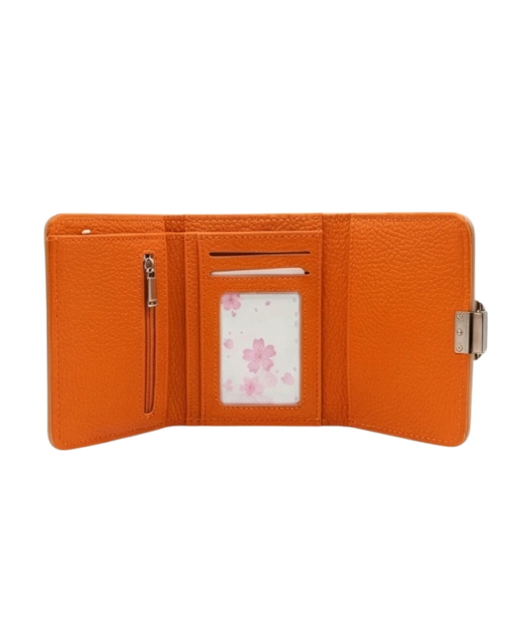 Textured Trifold Mini Wallet – Electric Orange