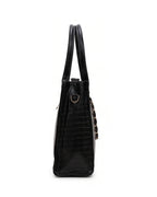 Textured Work Tote Bag - Black