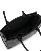 Textured Work Tote Bag - Black