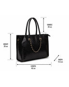 Textured Work Tote Bag - Black
