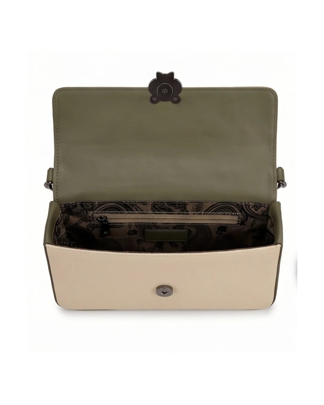 Cute Panda Charm Sling Bag -Beige Green