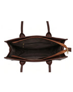 Textured Work Tote Bag - Brown