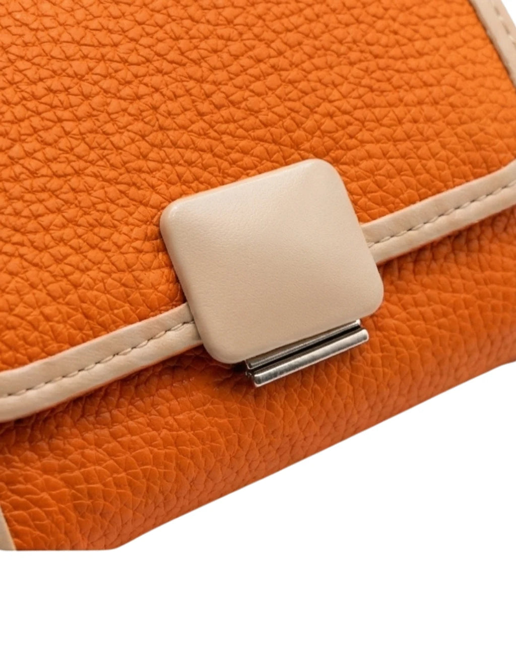 Textured Trifold Mini Wallet – Electric Orange