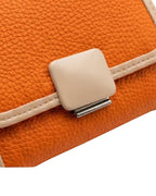 Textured Trifold Mini Wallet – Electric Orange