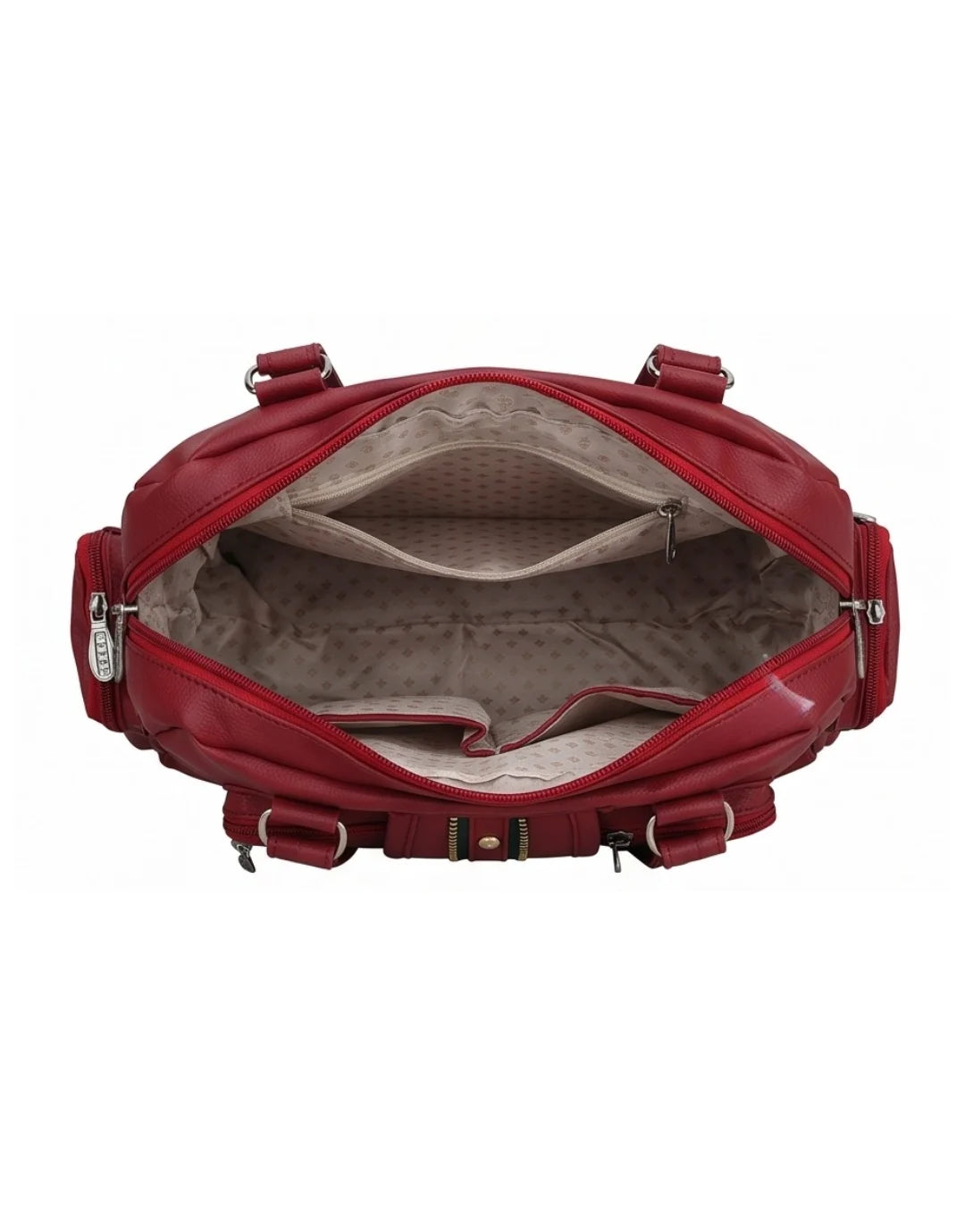 Chic multi-utility faux leather satchel bag with multiple compartments for everyday use - 6
