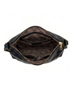 Ethnic Motif Soft Hobo Bag - Black
