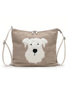Dog Applique Hobo Bag - Quirky Fashion - Blush Pink